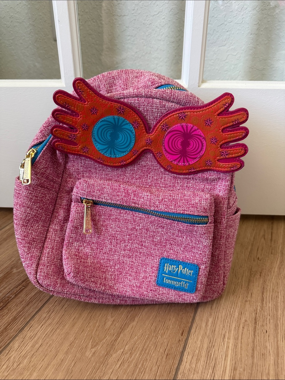 Loungefly Pink Harry Potter Kids Backpack with Colorful Sunglasses Patch